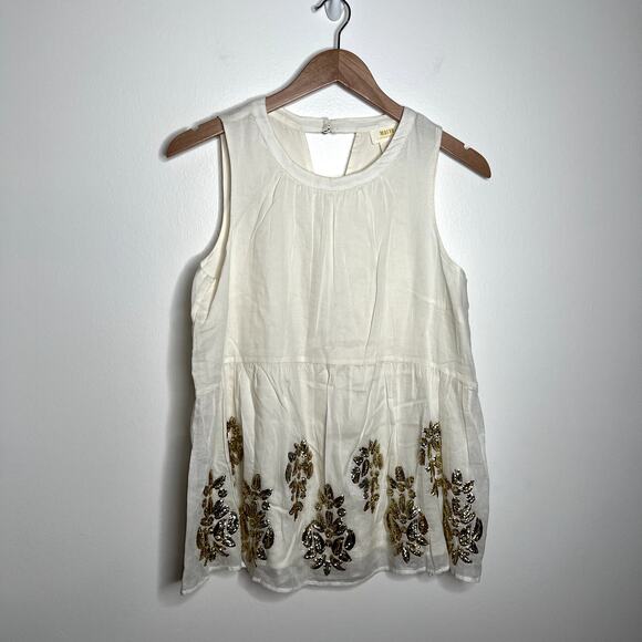 Anthropologie Maeve Simona Sequined Tank Blouse - Picture 1 of 5